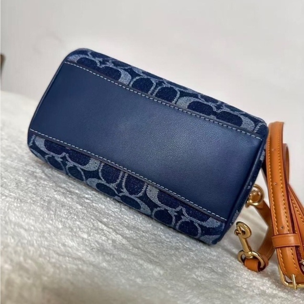 Coach Rowan Satchel Bag In Signature Denim Canvas NWT CY699 - Picture 5 of 5